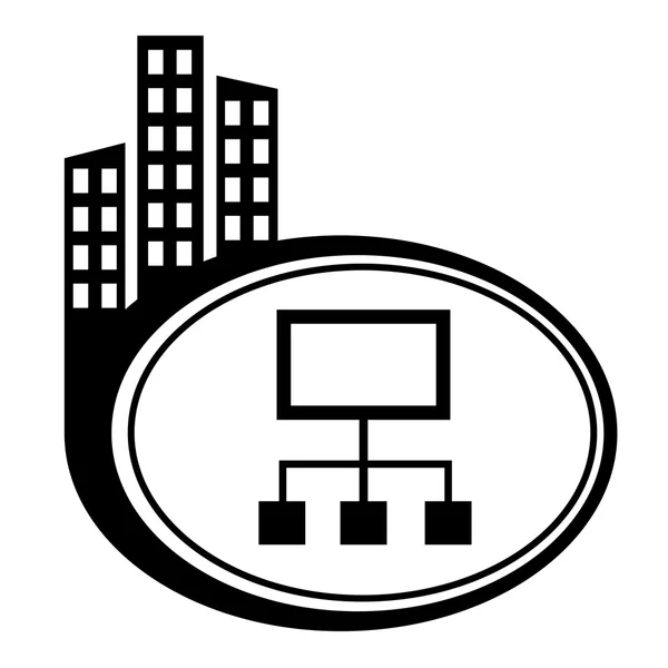 Network city icon — Stock Vector