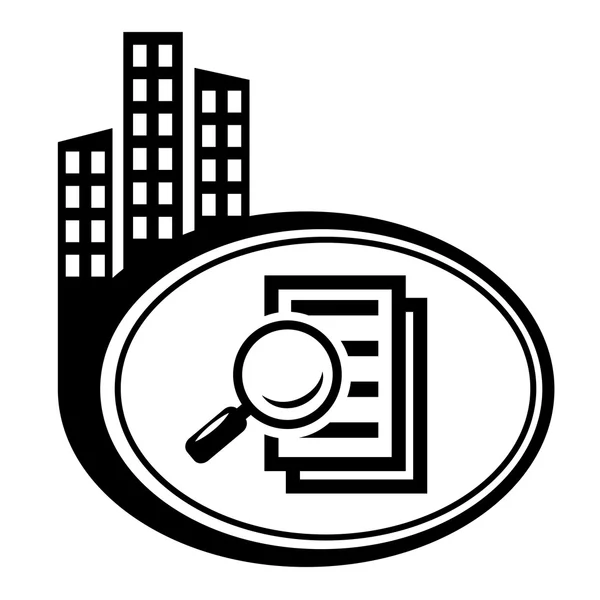 Magnifying glass - Search the document. — Stock Vector