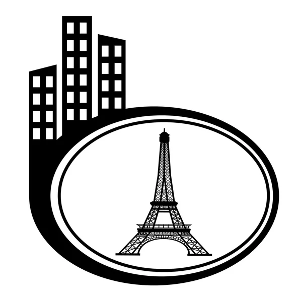 Eiffel Tower in Paris, France. City pointer — Stock Vector