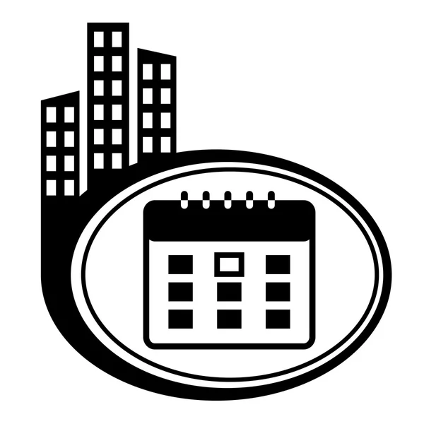 Organisateur de calendrier - icône de la ville — Image vectorielle