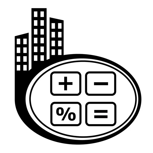 Calculadora caja registradora-vector icono aislado. Icono de ciudad negra — Archivo Imágenes Vectoriales