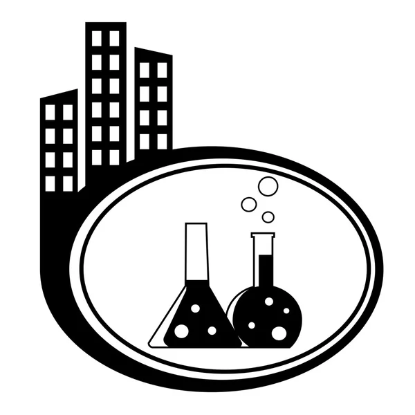 Kolf met chemisch reagens - stad icoon geïsoleerd — Stockvector
