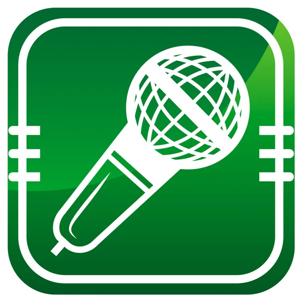 Microphone green icon isolated — Stock Vector