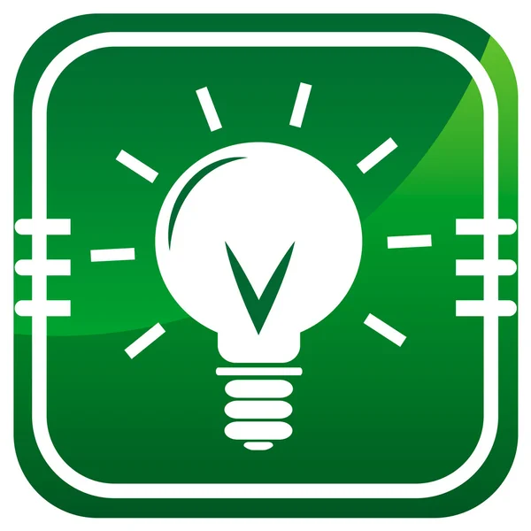 Light bulb green icon — Stock Vector