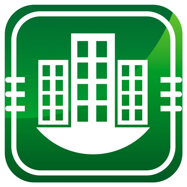 Icona verde città — Vettoriale Stock