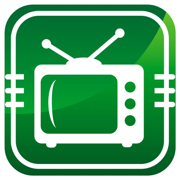 Icono verde TV — Archivo Imágenes Vectoriales