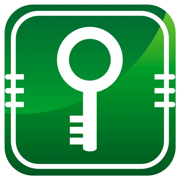 Ключ - зеленый значок — стоковый вектор