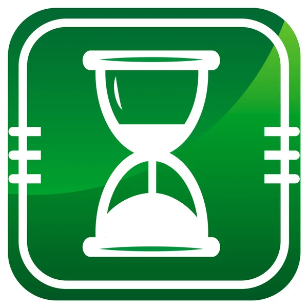 Hourglass time green icon — Stock Vector