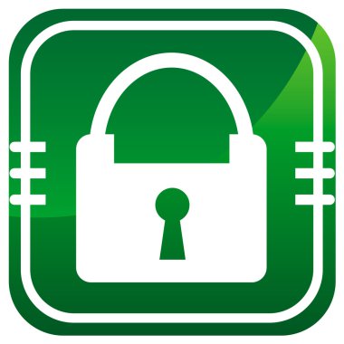 Yeşil asma kilit simgesi