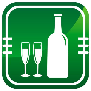 şarap kadehi ve şişe.