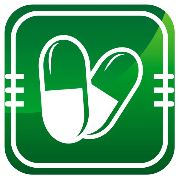 Pillen groen pictogram — Stockvector