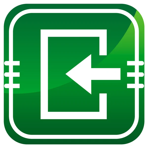 Entrar icono verde — Vector de stock