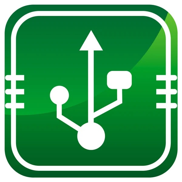 USB-groen pictogram — Stockvector