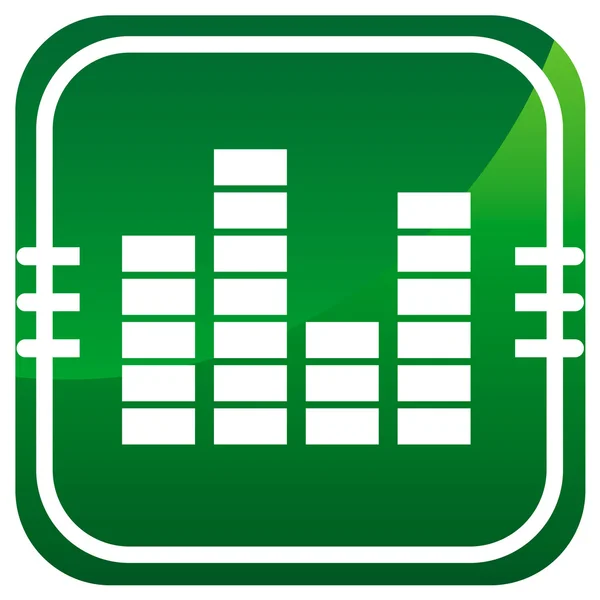 Control de sonido icono web verde — Vector de stock