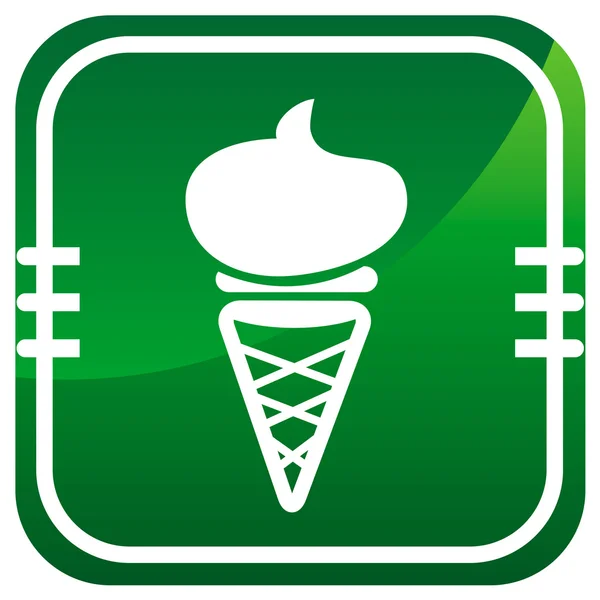 Ice cream. Één groen pictogram. — Stockvector