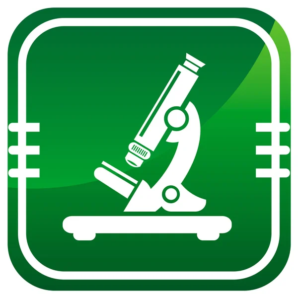 Μικροσκόπιο. Πράσινο εικονίδιο. — Διανυσματικό Αρχείο
