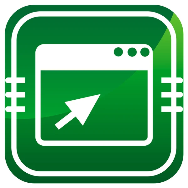 Vector icono verde navegador — Vector de stock