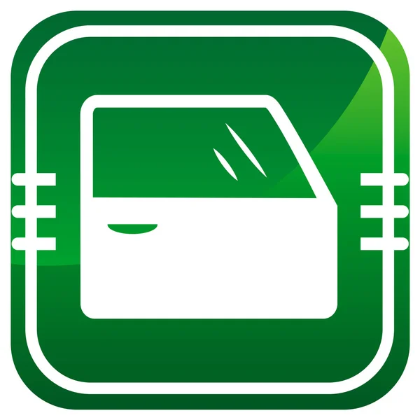 Puerta del coche. Icono verde. Ilustración vectorial . — Vector de stock