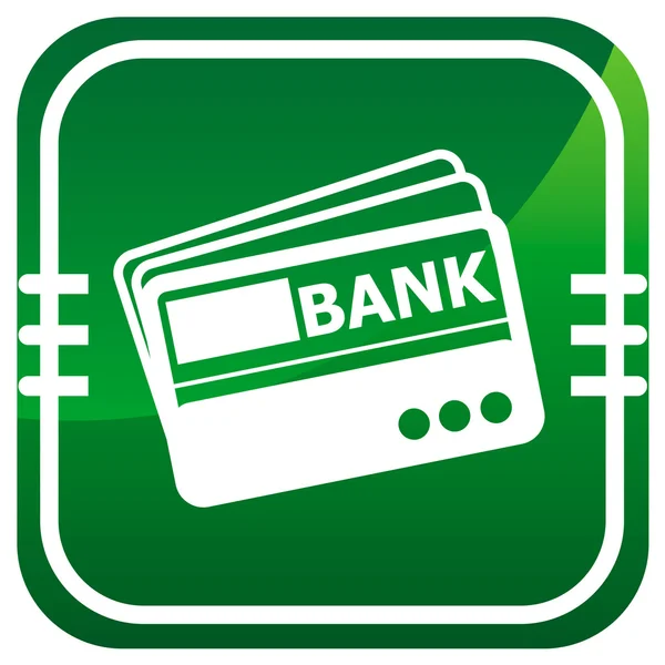 Kredi kartı, vektör yeşil simge — Stok Vektör
