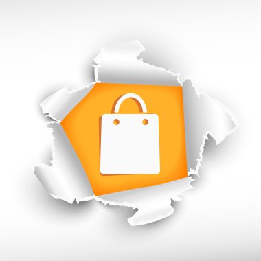 Alışveriş çantası ve atılım kağıt delik