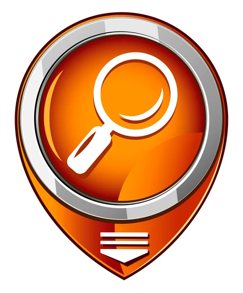 Vector search orange pointer web design element. — Stock Vector