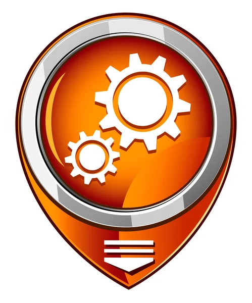 Service pointer. Gear -  orange pointer — Stock Vector