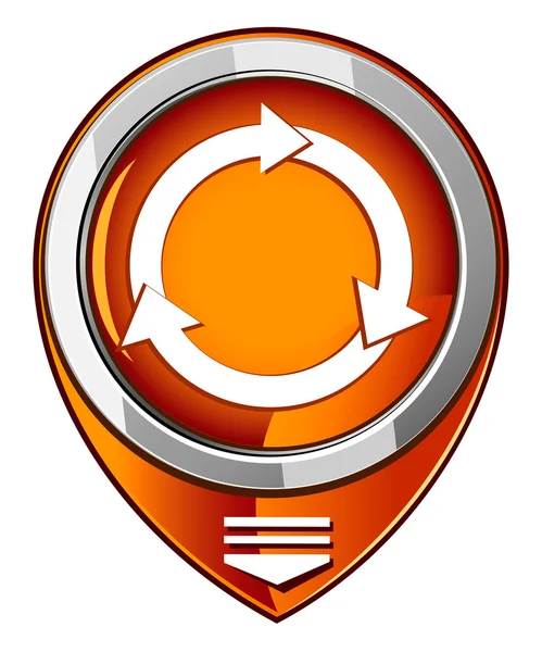 Frecce cerchio vettore puntatore arancione — Vettoriale Stock