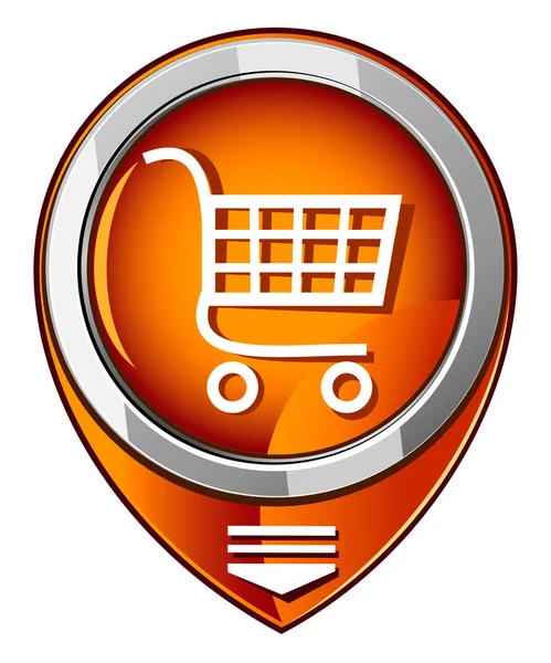 Shopping trolley - orange pointer — Stock Vector