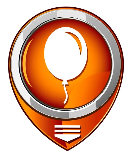 Воздушный шар - оранжевый указатель — стоковый вектор