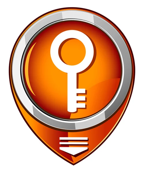 Key - oranje aanwijzer — Stockvector