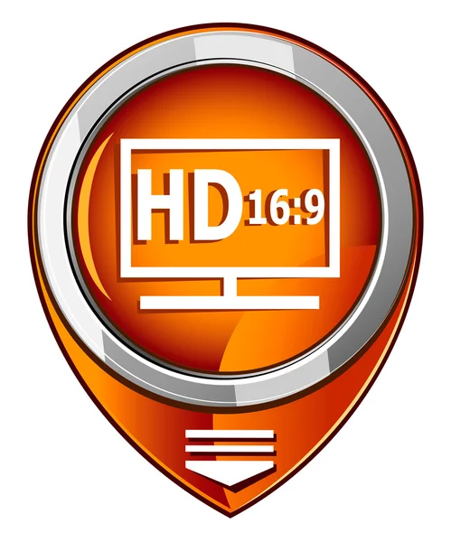 Pantalla HD puntero naranja — Vector de stock