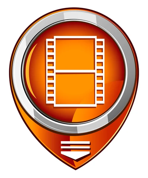 Película puntero naranja. Cámara de cine — Vector de stock