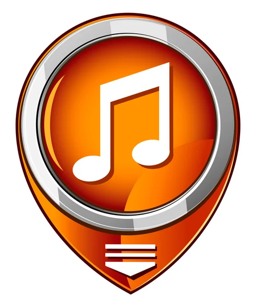 Música puntero naranja — Vector de stock