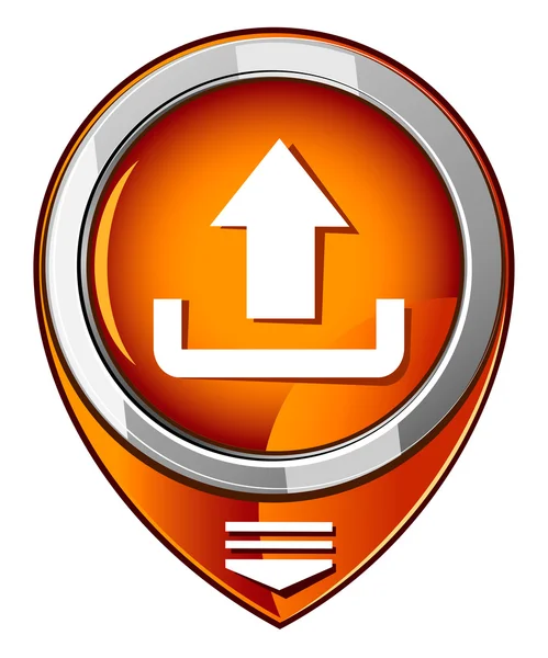 Upload oranje aanwijzer — Stockvector