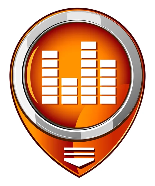 Sound control orange pointer — Stock Vector