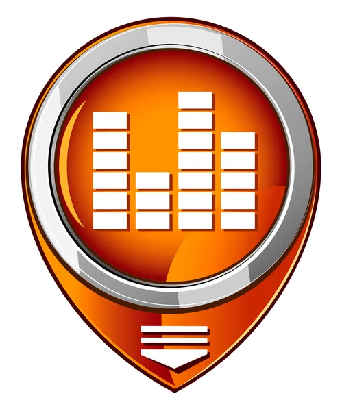 Ponteiro laranja de controle de som —  Vetores de Stock