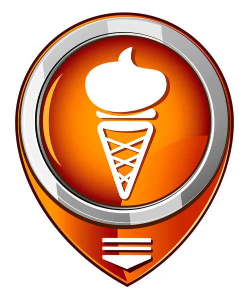 Ice cream. Interne Oranje aanwijzer. Vectorillustratie. — Stockvector