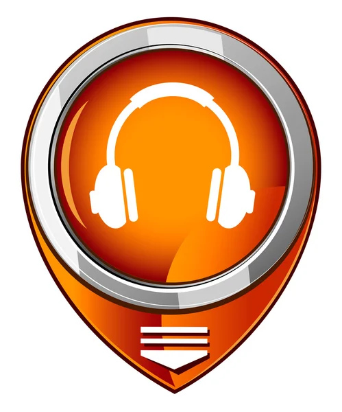 Auriculares vectoriales puntero naranja — Vector de stock