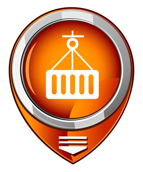 Symbole logistique, pointeur de carte orange — Image vectorielle