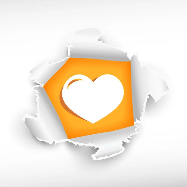 Corazón y agujero de papel de avance — Vector de stock