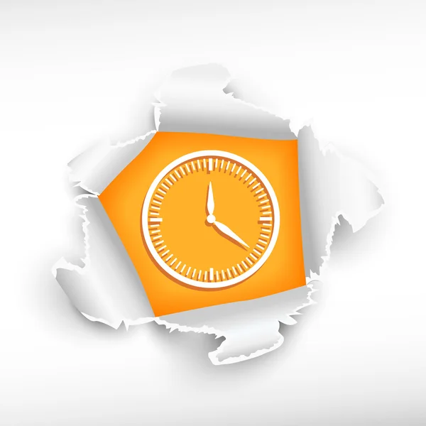 Reloj y agujero de papel de avance — Vector de stock