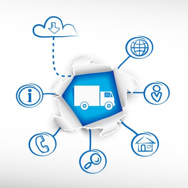 Teslimat kamyonu işareti simgesi.