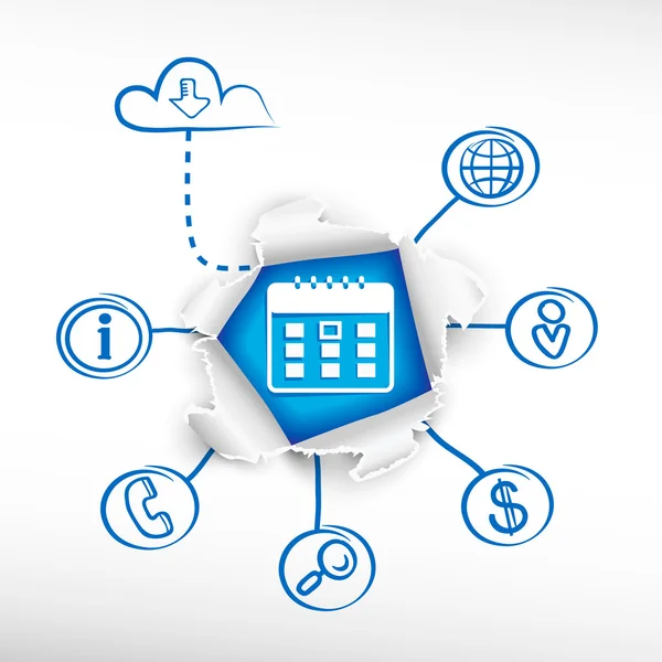 Сalendar and sketch diagrams — Stock Vector