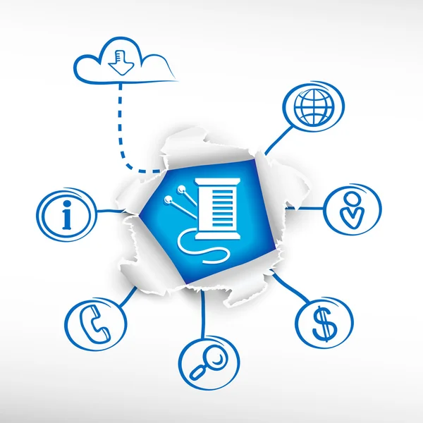 Diagramas de agulhas e esboços . — Vetor de Stock
