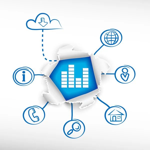 Ecualizador de sonido y diagramas de boceto . — Vector de stock