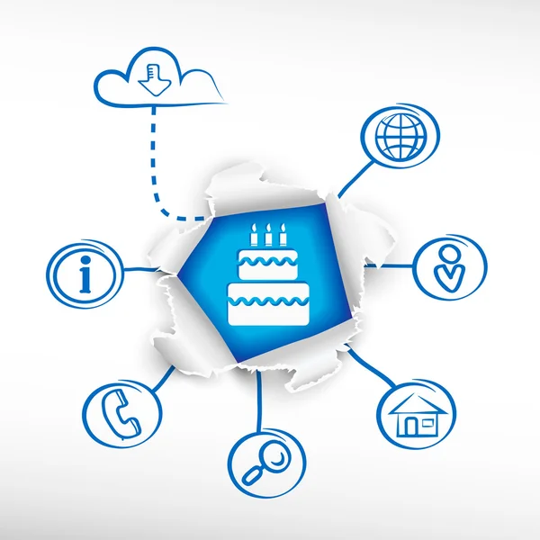 Cake en schets diagrammen — Stockvector