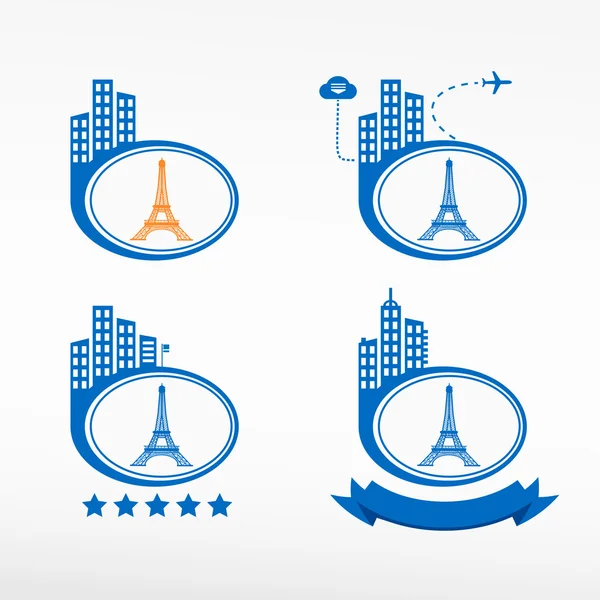 Eyfel Kulesi Paris, Fransa, simgesi — Stok Vektör