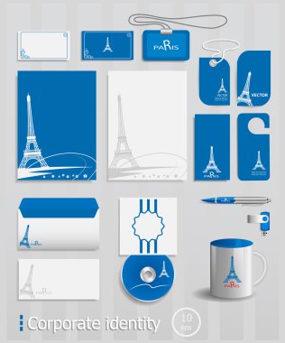 Paris ile iş kartları koleksiyonu