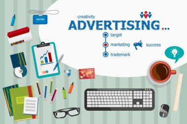 Advertising and flat design illustration concepts for business a