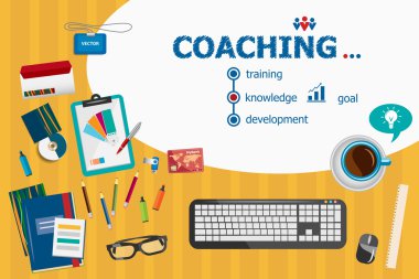 Coaching design and flat design illustration concepts for busine